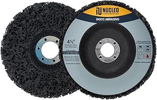 Disco abrasivo para metal preto e cinza, remoção de ferrugem e polimento, NUCLEO FERRAMENTAS