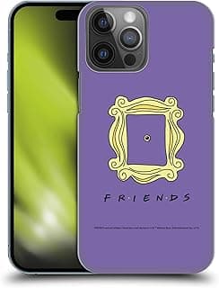 Capa traseira de smartphone 'Friends' com olho mágico para iPhone 14 Pro Max, roxa