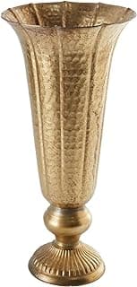 Tigela de compota de metal dourado envelhecido com design esculpido
