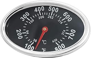 Termômetro de Tampa para Churrasqueira A Gás, Indicador de Calor, Substituto para Dyna Glo Dgf510Sbp, Dgf493Bnp, Bbq Grillware Ggpl-2100, Medidor de Temperatura para Churrasqueira de Quintal