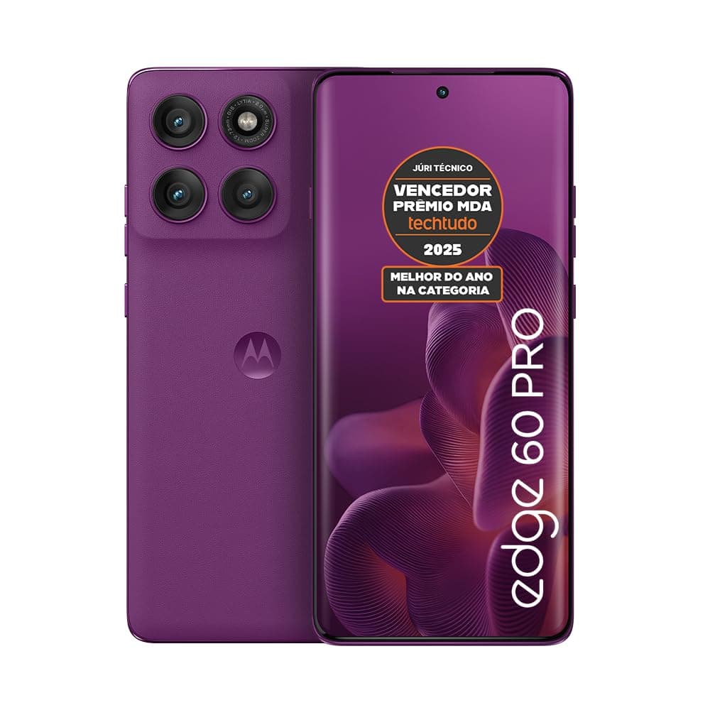Smartphone Motorola Edge 60 PRO 5G Câmera Sony 50MP 256GB Violeta IP68 IP69