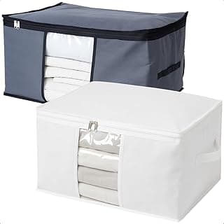 Kit 3 saco organizador capa protetora dobrável 90 litros branco e cinza