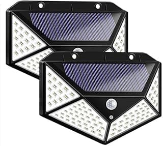 Kit 2 Arandelas Solares com Sensor de Presença e Fotocélula IP65 100 LEDs