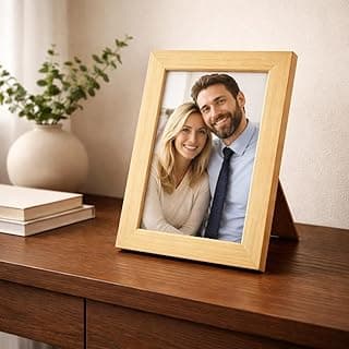 Porta Retrato Decorativo Para Foto Moderno 13x18cm de Madeira Uso Vertical e Horizontal Moldura com Vidro para Decorar com Fotos