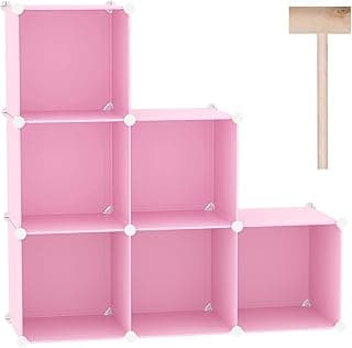 C&AHOME Organizador de armazenamento de cubos, prateleiras de 6 cubos, armário de armário, prateleira modular de plástico DIY, ideal para quarto, sala de estar, escritório, 93 cm C x 31,5 cm L x 93 cm