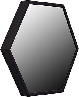 Espelho hexagonal 60cm com moldura preta