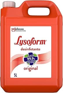 Galão de desinfetante líquido Lysoform Original 5L, mata 99,9% bactérias e vírus, fundo branco