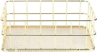 Cesta dourada de arame com fundo de malha, Tiiyee, para organização de despensa
