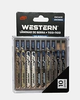 Kit de lâminas de serra tico-tico Western Pro, 10 lâminas com encaixe universal