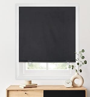 Persiana de rolo preta LazBlinds 100% blackout, para janelas, isolamento térmico e proteção UV