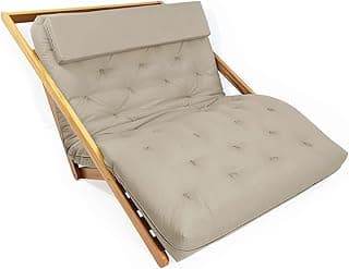 Poltrona New York Reclinável Casal Futon Bege Sala de Estar