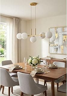 Lustre Pendente Jabuticaba 5 Globos Quadrado Soquete G9 12cm Âmbar Leitoso em sala de jantar