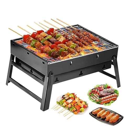 Churrasqueira portátil a carvão 43 cm dobrável e portátil para viagens, quintais, piqueniques e praias