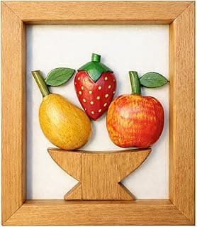 Quadro De Madeira Artesanal Pequeno Com Frutas Coloridas Decoração Cozinha E Área Gourmet