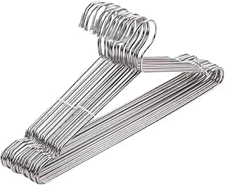 Kit de 20 cabides metálicos cromados para roupas