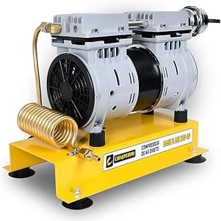 Compressor de ar direto 147L/min 1 hp Chiaperini com base amarela e ventilador preto