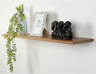 Prateleira Flutuante 1MT x 15cm em MDF Amadeirado Louro Freijó com Suporte Invisível – Prateleira de Parede Decorativa para Sala, Quarto, Cozinha e Escritório – Refloresça