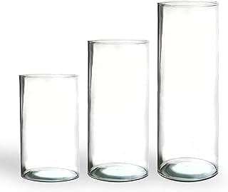 Kit 3 Tubos de Vidro para Decoração Cilíndricos Transparentes