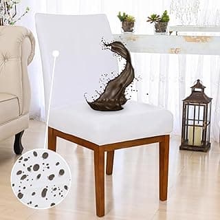 Kit 6 Capa de Cadeira de Jantar Impermeável Branca com Resistência à Manchas