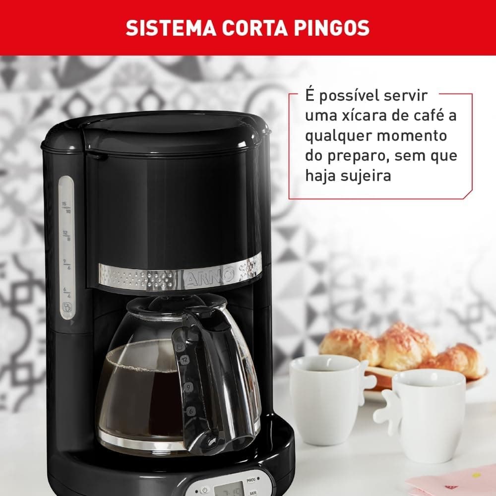 Cafeteira Elétrica Arno Soleil Preta 125L SPFC 220V