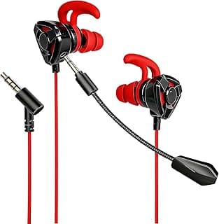 Fones de Ouvido para Jogos com Microfone Cancelamento de Ruído Estéreo Vermelho Compatíveis PC PS4 PS5 Xbox One