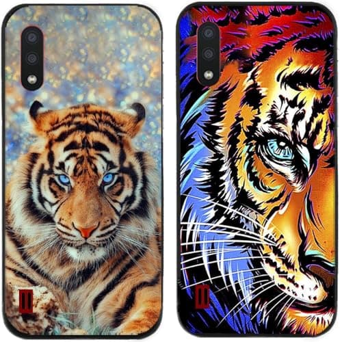 Capa de smartphone Samsung Galaxy A01/M01 com design de tigre vibrante