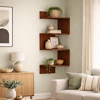 Prateleira de Canto Suspensa de Parede em MDF 6mm, Estilo Moderno, 80cm, Flutuante Decorativa Preto ou Madeira Universo do MDF (Madeira)