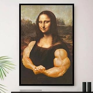 Quadro decorativo Monalisa musculosa A4 23x33cm