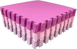 Kit 12 Tatames Tapetes EVA Infantil para Meninas 50x50cm com 1cm de Espessura