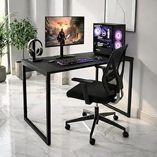 Mesa Escrivaninha Pc Gamer Estilo Industrial 100x50cm MDF Premium e Aço Carbono Cor Preto