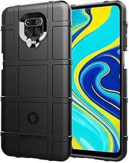 Capa de proteção preta para Xiaomi Redmi Note 9s/9 Pro/9 Pro Max com design de armadura militar