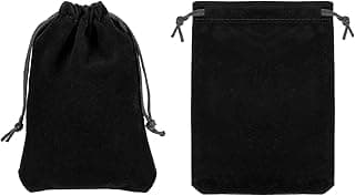 Bolsa para Fone de Ouvido PATIKIL com Cordão Macio 14x12cm Veludo Preto 2 Peças