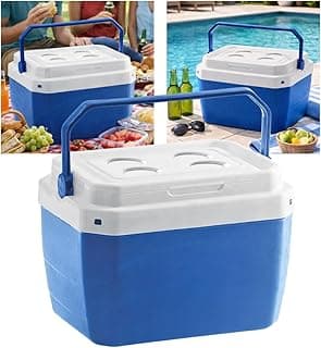 Caixa Térmica 17 Litros Azul ou Preta | Conserva Gelo por Até 13h | Alça Articulável | Tampa com Porta-Copos | Ideal para Praia, Camping e Churrasco