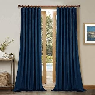 Cortinas de veludo azul marinho blackout para sala de estar