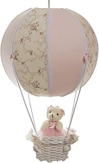 Lustre Balão Bolinha Ursa Rosa Quarto Bebê Infantil Menina