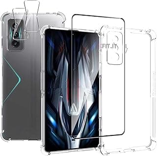 Kit de proteção transparente para smartphone com película de câmera, compatível com Poco F4 GT
