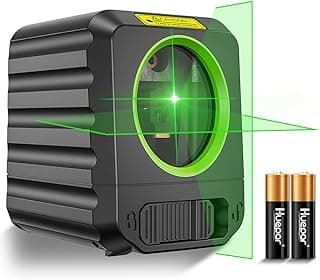 Nível a laser Huepar, nível laser autonivelante de 30 m com laser de cruz verde - linhas verticais e horizontais, ferramenta a laser para pendurar quadros e bricolagem, com pilhas incluídas, B011G