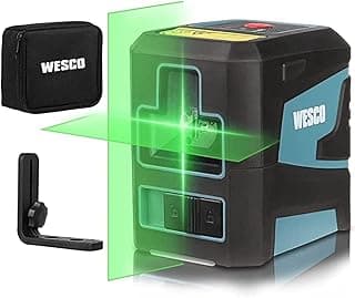 Nível a laser verde Wesco WS8915K com duas linhas, suporte magnético e bolsa de transporte