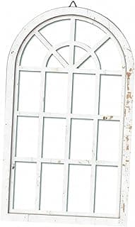 Espelho decorativo arqueado branco para parede