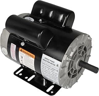 Motor elétrico de 3 HP, 3450 RPM, monofásico, 115/230 V, eixo de 5/8 polegada, preto e cinza