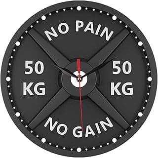 Relógio de Parede em Formato de Barra de Musculação, Relógio para Academia, Presente, Ornamento Decorativo de 30 Cm, para Academia, Fitness, E