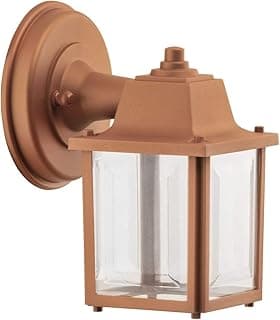 Arandela externa vintage em cobre colonial com vidro transparente