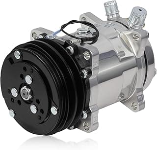 Compressor de ar condicionado universal com embreagem Sanden 508, 2PK, correia V com ranhura 2, caixa alumínio cromado