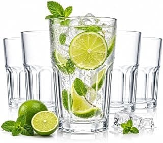 Jogo de Copos de Vidro Sydney 350ml com 6 Peças | Vidro Reforçado 4mm | Design Elegante e Robusto | Ideal para Água, Suco, Drinks e Whisky
