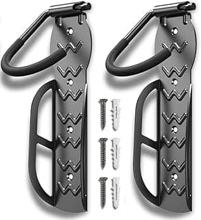 Kit 2 suportes de parede para bicicleta em aço preto com gancho vertical resistente