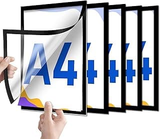 Pacote com 5 suportes magnéticos para cartazes A4
