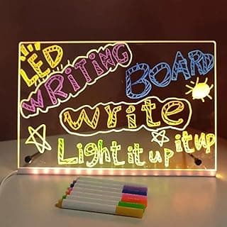 Quadro de desenho LED com acrílico em 3D, canetas coloridas, iluminação neon