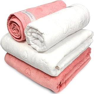 Jogo de Banho 4 Peças Romance Dohler Aveludada 100% Algodão Toalha Fio Penteado Coração Borboleta (Branco/Rosa 11033)