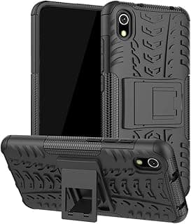 Capa de celular preta com design de pneu para Xiaomi Redmi 7a, proteção contra impactos, armadura híbrida, relevo de pneu.