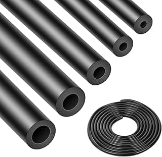 Mangueiras de silicone preto para automóveis Shineyoo, 5 peças, 2,6 m, 1/8'' a 3/8'', 130psi, alto desempenho
